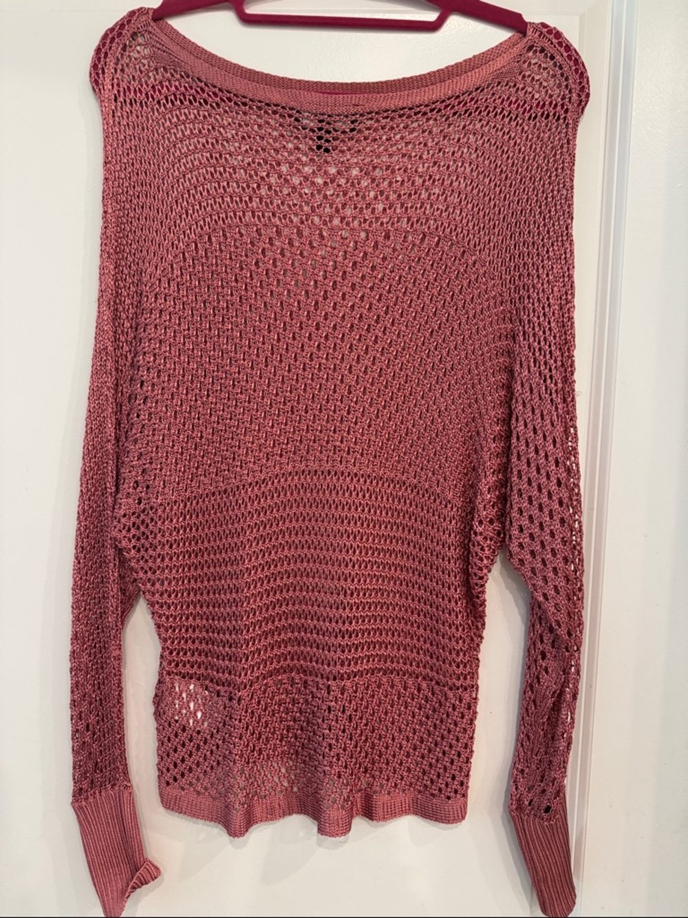 2 Piece Women’s Open-Knit Pullover Sweater  plus cami- Dusty Rose